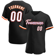 Load image into Gallery viewer, Custom Black White-Orange Authentic Baseball Jersey
