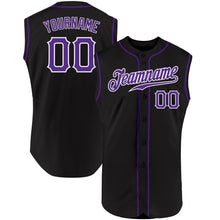 Загрузить изображение в средство просмотра галереи, Custom Black Purple-White Authentic Sleeveless Baseball Jersey
