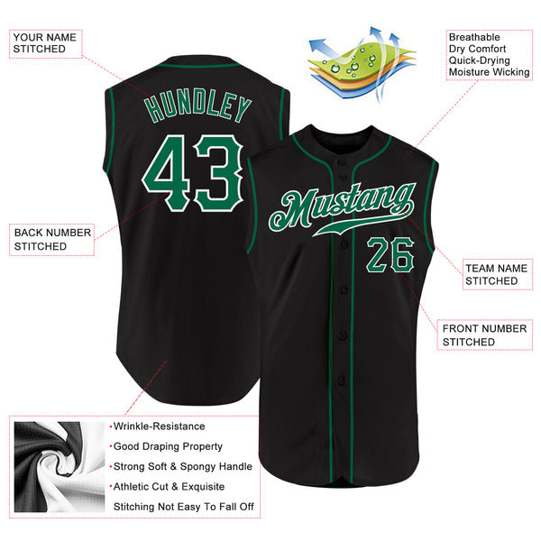 Cheap Custom Kelly Green White-Black Authentic Sleeveless Baseball Jersey  Free Shipping – CustomJerseysPro