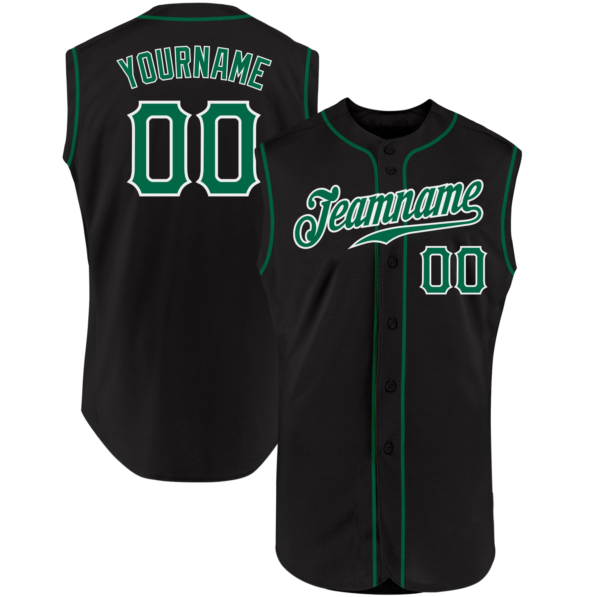 Cheap Custom Kelly Green White-Black Authentic Sleeveless Baseball Jersey  Free Shipping – CustomJerseysPro