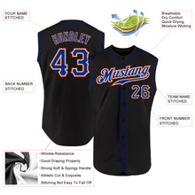 Charger l&#39;image dans la galerie, Custom Black Royal-Orange Authentic Sleeveless Baseball Jersey
