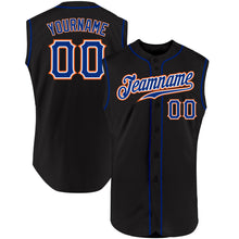 Charger l&#39;image dans la galerie, Custom Black Royal-Orange Authentic Sleeveless Baseball Jersey
