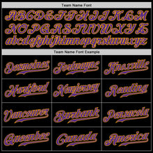 Load image into Gallery viewer, Custom Black Purple-Gold Authentic Baseball Jersey
