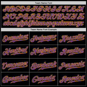 Custom Black Purple-Gold Authentic Baseball Jersey