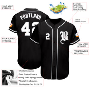 Custom Black White-Gray Authentic Baseball Jersey