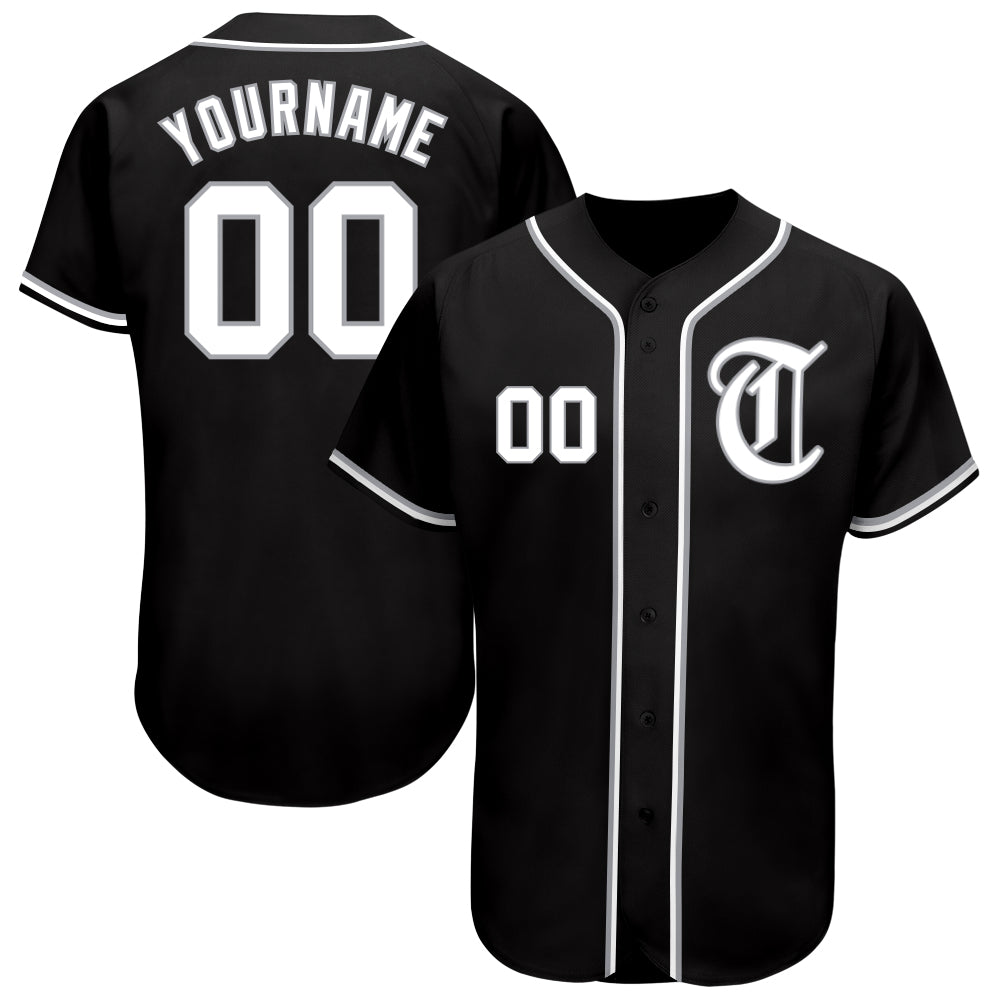 Cheap Custom White Black-Gray Authentic Baseball Jersey Free Shipping –  CustomJerseysPro