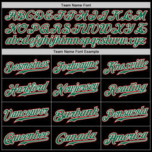 Load image into Gallery viewer, Custom Black Kelly Green Pinstripe Kelly Green-Red Authentic Baseball Jersey
