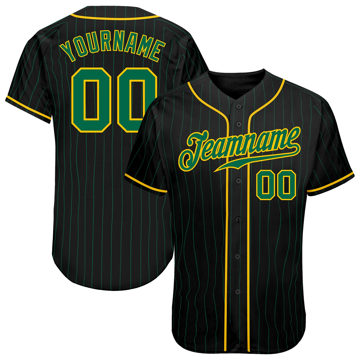 Custom White Kelly Green-Black Authentic Two Tone Baseball Jersey