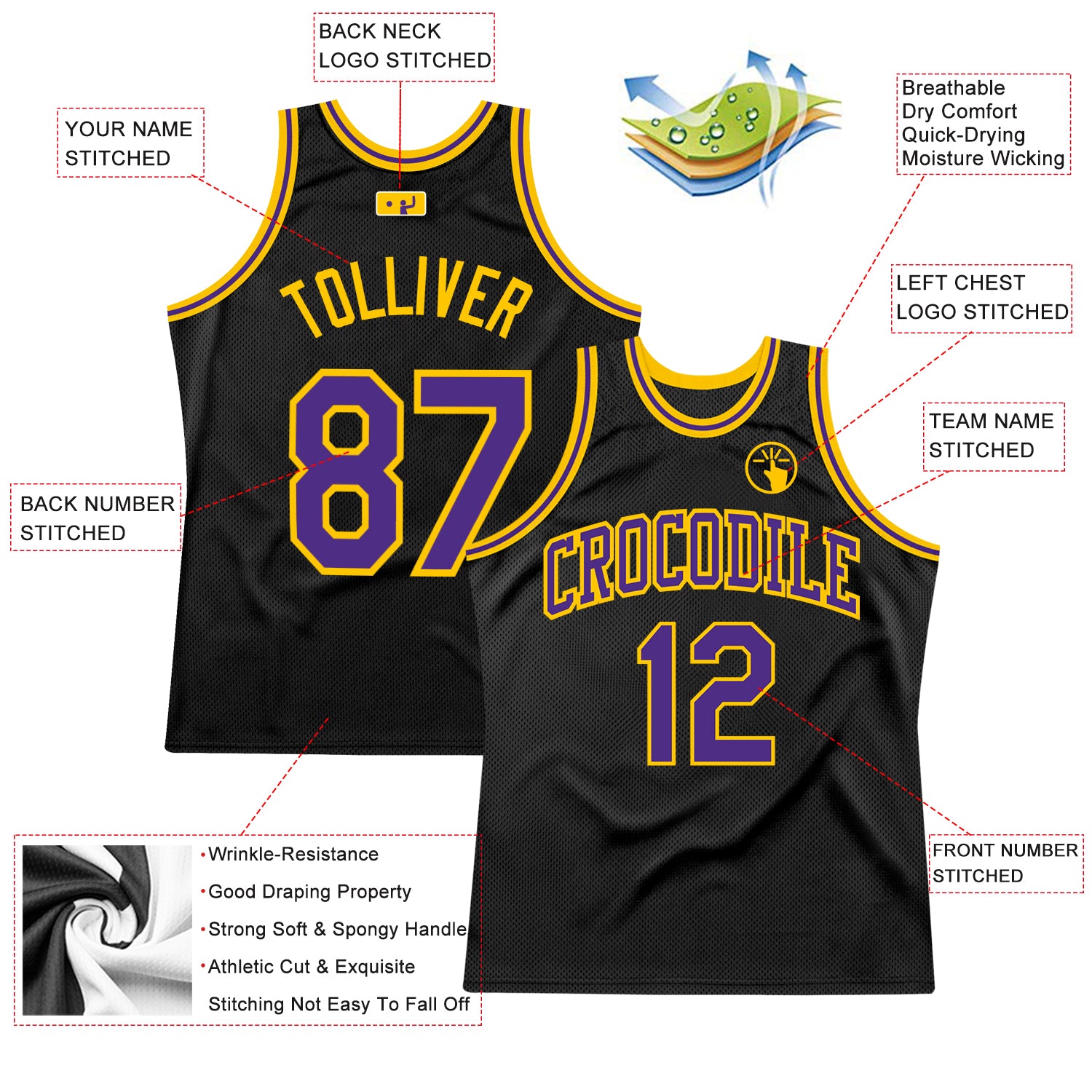 Cheap Custom Purple Black Pinstripe Black-Orange Authentic Basketball Jersey  Free Shipping – CustomJerseysPro