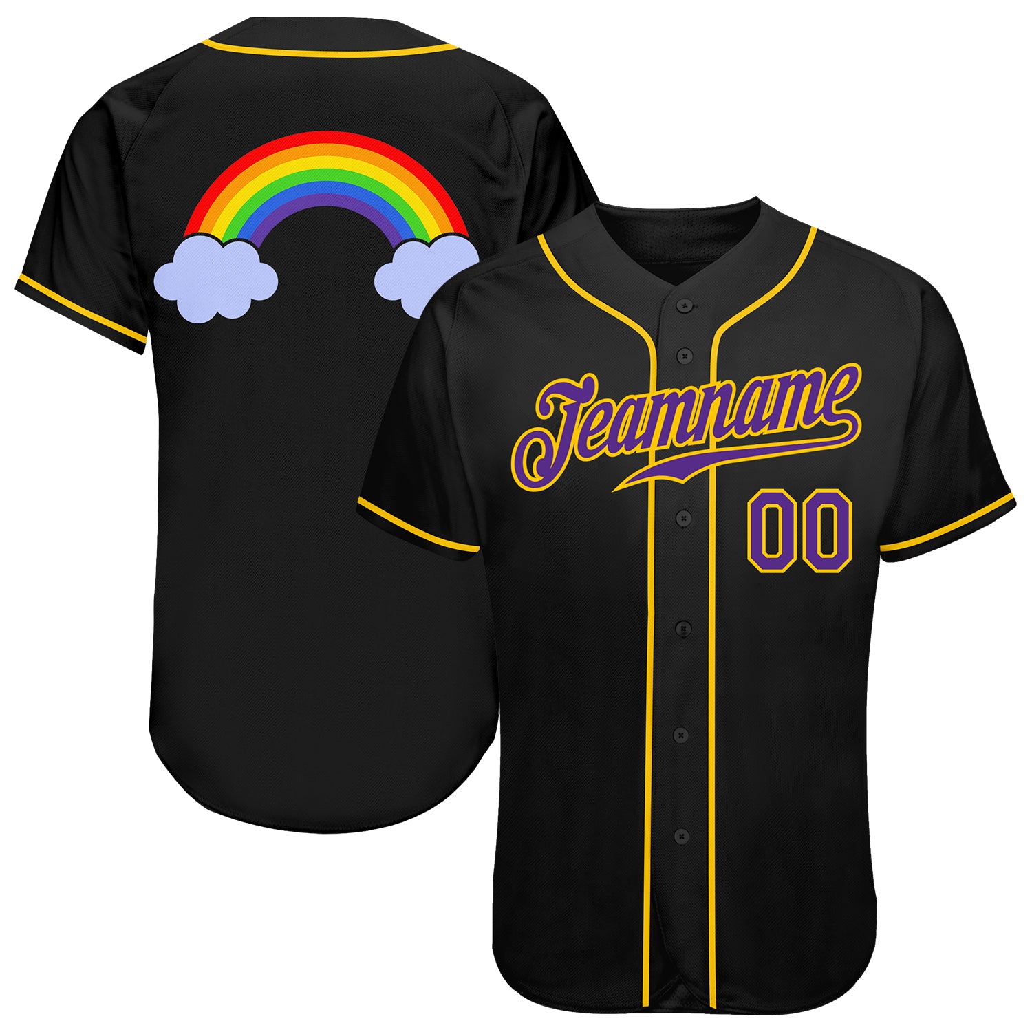 Cheap Custom Black Purple-Gold Rainbow For Pride LGBT Authentic Baseball  Jersey Free Shipping – CustomJerseysPro