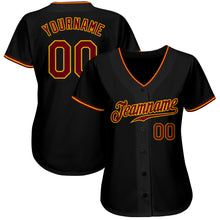 Charger l&#39;image dans la galerie, Custom Black Crimson-Gold Authentic Baseball Jersey
