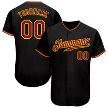 Charger l&#39;image dans la galerie, Custom Black Crimson-Gold Authentic Baseball Jersey
