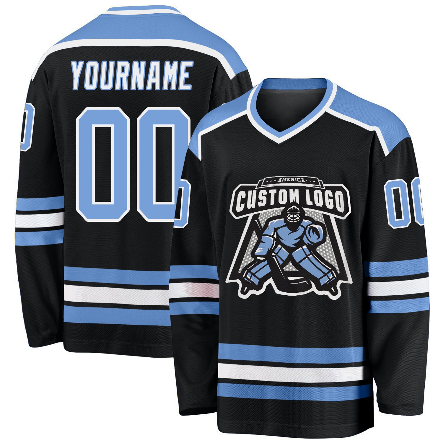 Custom Light Blue Orange-Royal Hockey Jersey Women's Size:XL