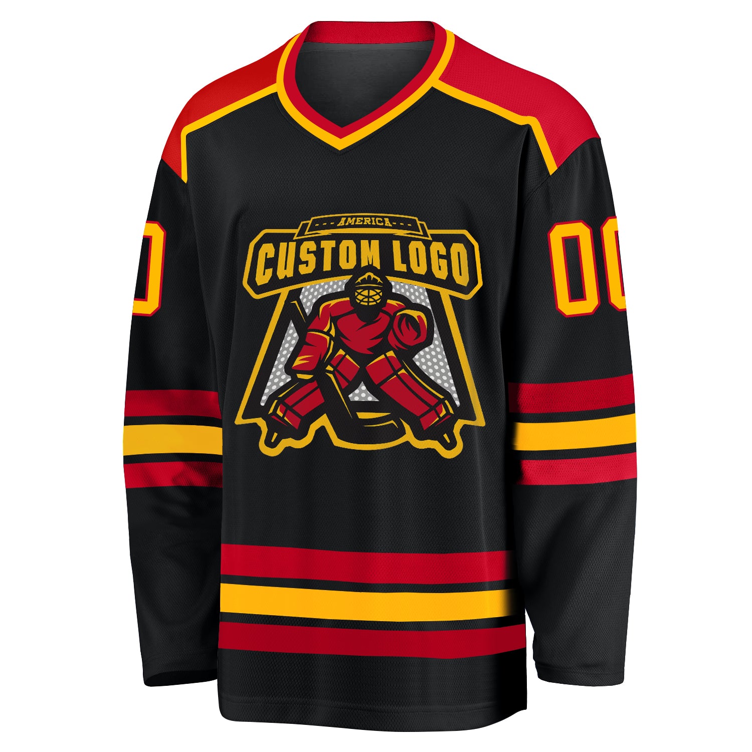 Custom Red Black-Gold Hockey Jersey Discount – snapmade