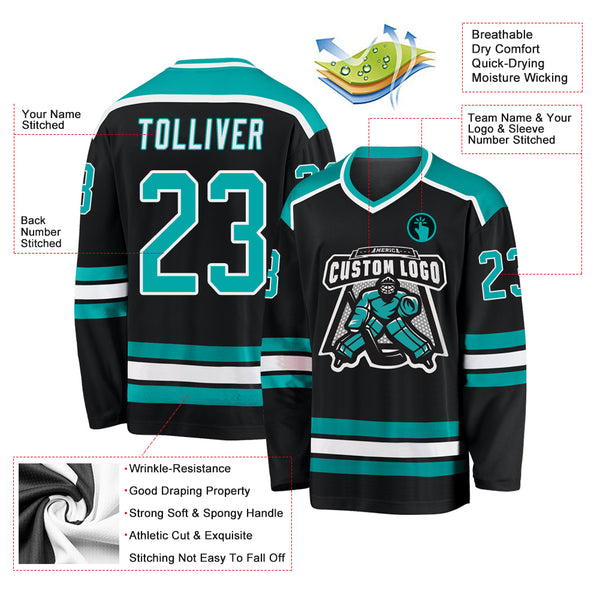 Custom Hockey Jerseys San Jose Sharks Jersey Name and Number NHL White