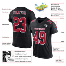 Laden Sie das Bild in den Galerie-Viewer, Custom Black Cardinal-White Mesh Authentic Football Jersey
