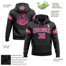 Load image into Gallery viewer, Custom Stitched Black Pink-White Football Pullover Sweatshirt Hoodie
