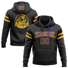 Charger l&#39;image dans la galerie, Custom Stitched Black Purple-Gold Football Pullover Sweatshirt Hoodie
