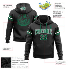 Laden Sie das Bild in den Galerie-Viewer, Custom Stitched Black Kelly Green-White Football Pullover Sweatshirt Hoodie
