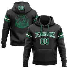 Laden Sie das Bild in den Galerie-Viewer, Custom Stitched Black Kelly Green-White Football Pullover Sweatshirt Hoodie
