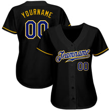 Charger l&#39;image dans la galerie, Custom Black Royal-Gold Authentic Baseball Jersey
