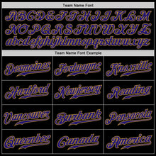 Load image into Gallery viewer, Custom Black Dark Purple-Old Gold Authentic Baseball Jersey
