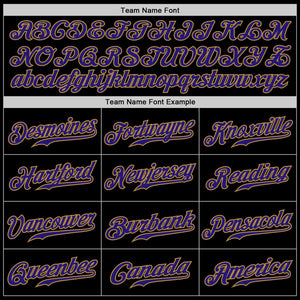 Custom Black Dark Purple-Old Gold Authentic Baseball Jersey