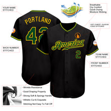 Load image into Gallery viewer, Custom Black Green-Gold Authentic Baseball Jersey
