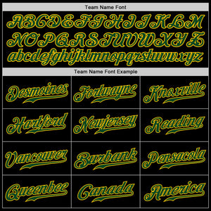 Custom Black Green-Gold Authentic Baseball Jersey