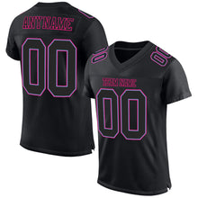 Загрузить изображение в средство просмотра галереи, Custom Black Black Powder Blue-Hot Pink Mesh Authentic Football Jersey
