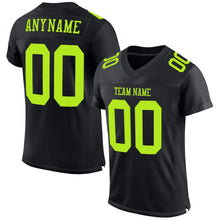 Laden Sie das Bild in den Galerie-Viewer, Custom Black Neon Green Mesh Authentic Football Jersey
