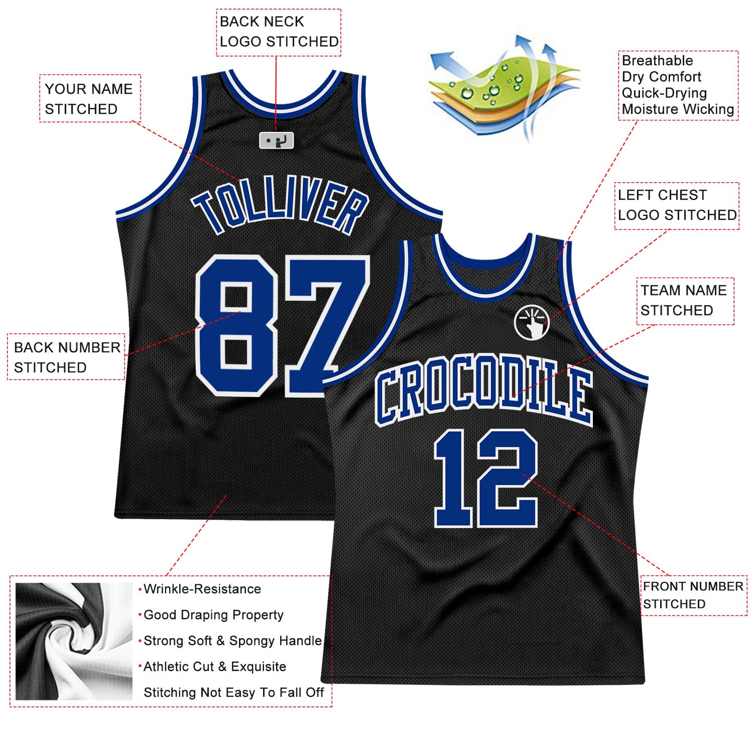 Sleeveless Jersey  Sport shirt design, Blue white and black