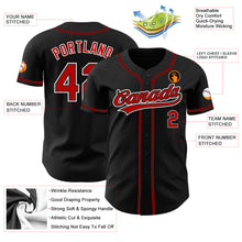 Load image into Gallery viewer, Custom Black Red-White Authentic Baseball Jersey
