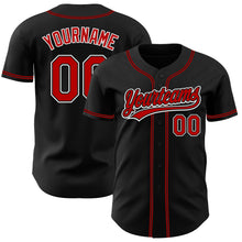 Load image into Gallery viewer, Custom Black Red-White Authentic Baseball Jersey
