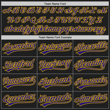 Load image into Gallery viewer, Custom Black Dark Purple-Gold Authentic Baseball Jersey
