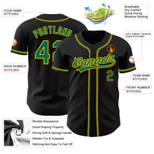 Load image into Gallery viewer, Custom Black Kelly Green-Gold Authentic Baseball Jersey
