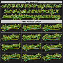 Load image into Gallery viewer, Custom Black Kelly Green-Gold Authentic Baseball Jersey
