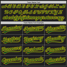 Load image into Gallery viewer, Custom Black Green-Gold Authentic Baseball Jersey
