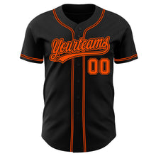 Charger l&#39;image dans la galerie, Custom Black Orange Authentic Baseball Jersey
