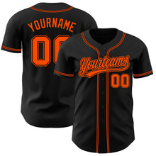 Charger l&#39;image dans la galerie, Custom Black Orange Authentic Baseball Jersey
