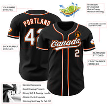 Load image into Gallery viewer, Custom Black White-Orange Authentic Baseball Jersey
