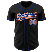 Charger l&#39;image dans la galerie, Custom Black Royal-Orange Authentic Baseball Jersey
