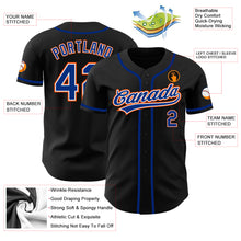 Charger l&#39;image dans la galerie, Custom Black Royal-Orange Authentic Baseball Jersey
