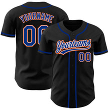 Charger l&#39;image dans la galerie, Custom Black Royal-Orange Authentic Baseball Jersey
