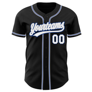 Custom Black White Gray-Royal Authentic Baseball Jersey