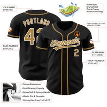 Load image into Gallery viewer, Custom Black Old Gold-White Authentic Baseball Jersey
