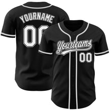 Laden Sie das Bild in den Galerie-Viewer, Custom Black White-Gray Authentic Baseball Jersey
