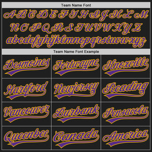 Custom Black Purple-Gold Authentic Baseball Jersey