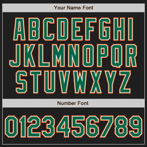 Custom Black Kelly Green-Orange Authentic Baseball Jersey