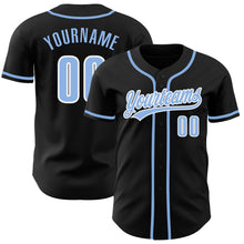 Charger l&#39;image dans la galerie, Custom Black Light Blue-White Authentic Baseball Jersey
